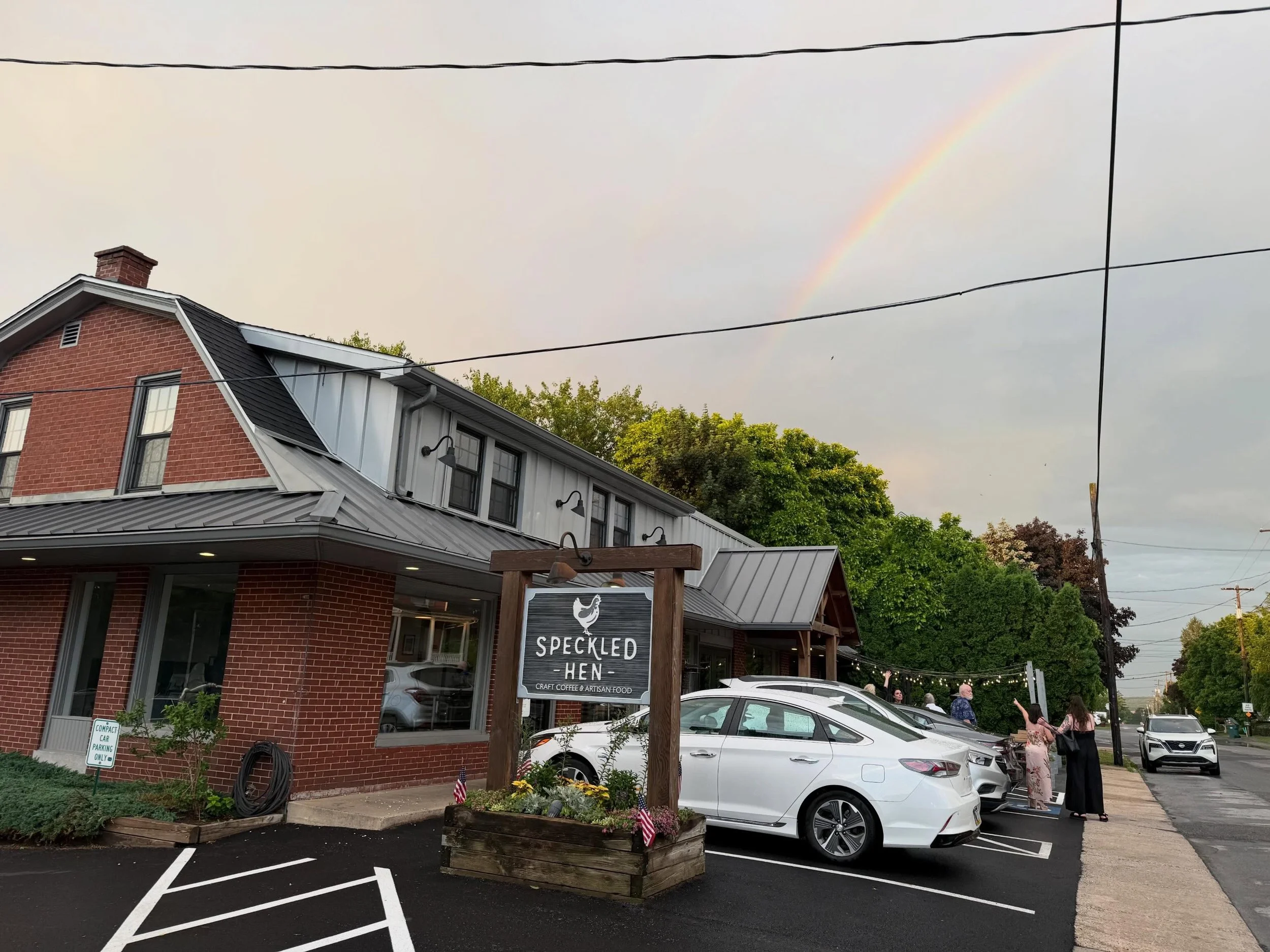 Last night&rsquo;s rainbow was truly spectacular 🌈☔️ It was the sweetest ending to a bridal shower we hosted at the cafe &amp; it stretched across to our neighbors at @carriagehousestrasburg. We love this beautiful town &amp; the amazing people who 