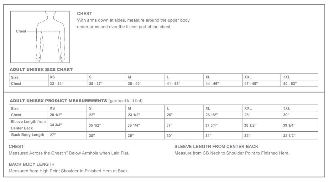 Size Chart ST266 — Athletic Outfitters