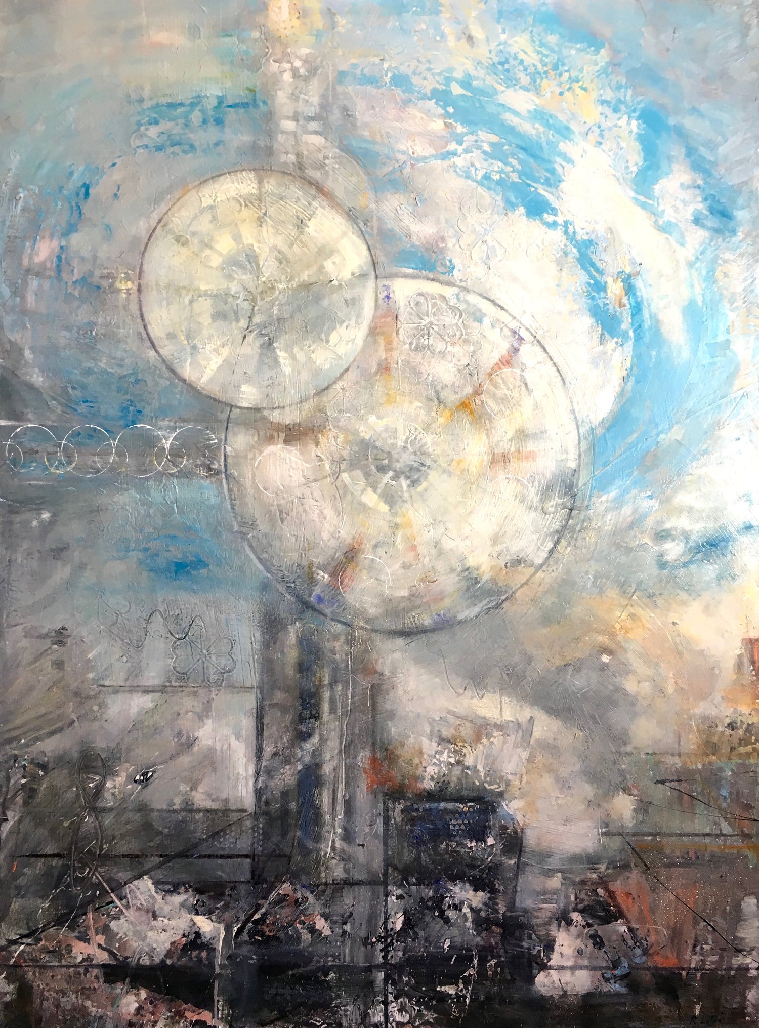 Cloud Tower 47 x 35" oil on panel