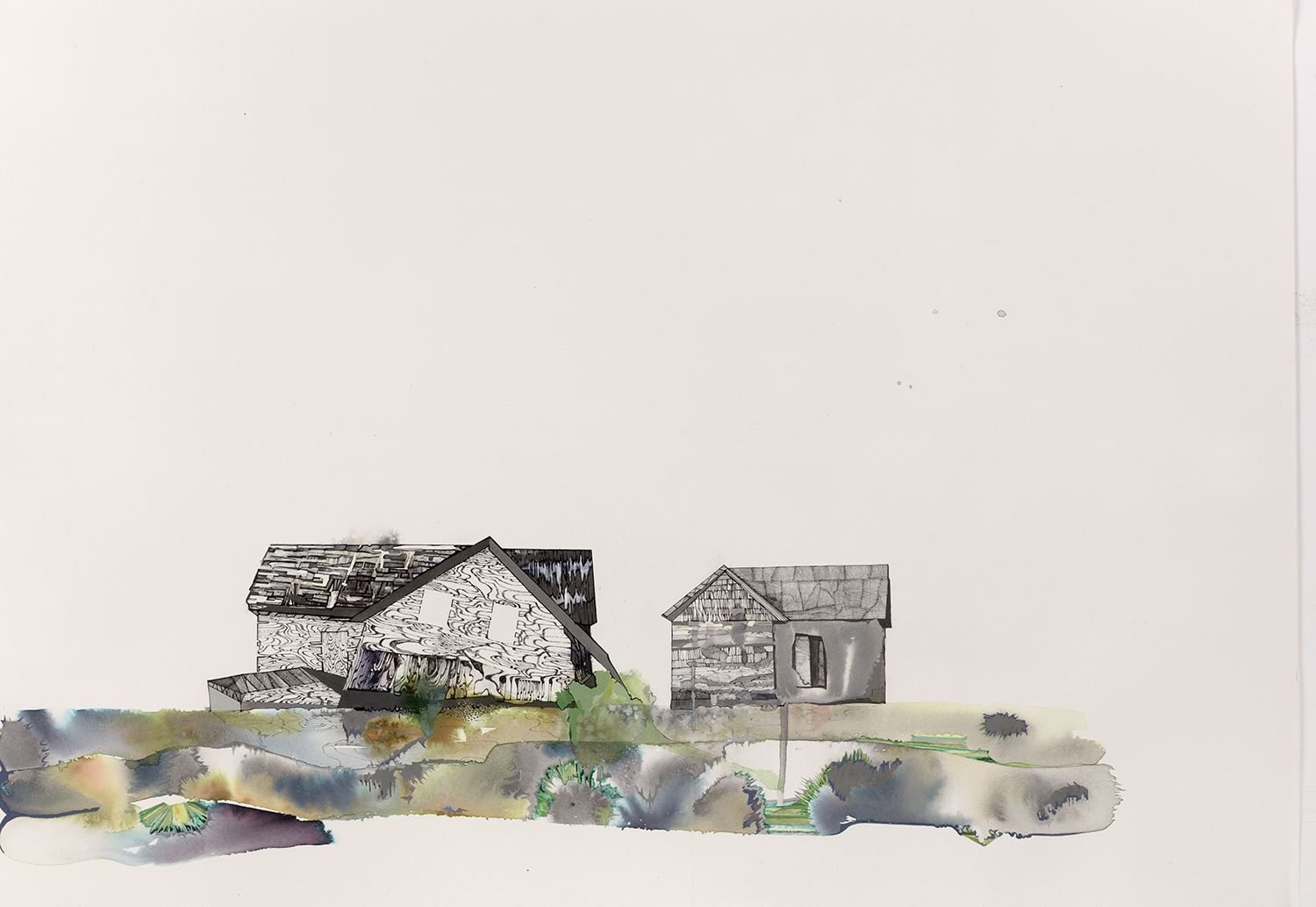  Last House on Holland Island -&nbsp;22”x 30, ink, gouache, graphite on paper, 2015 