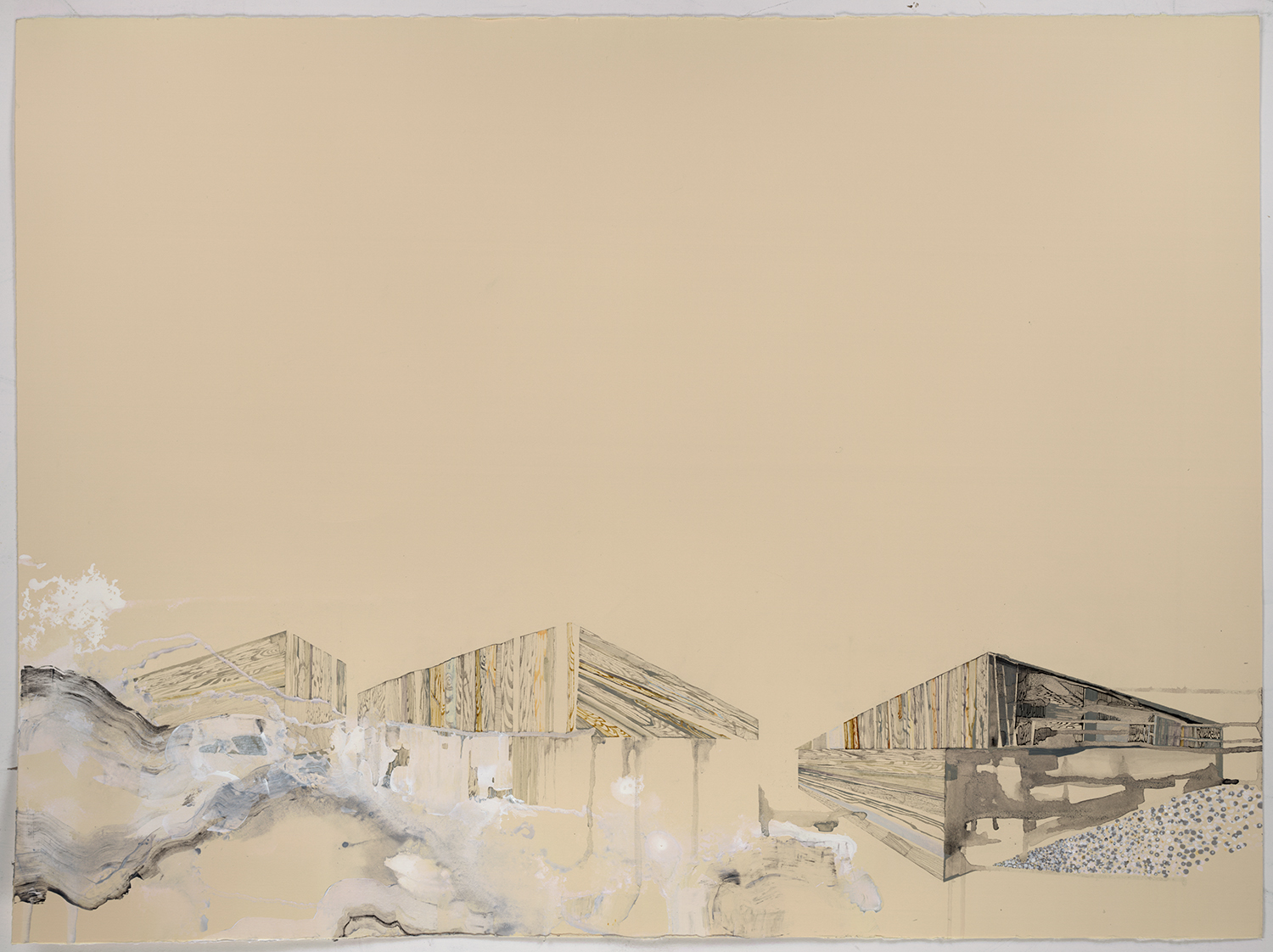  Loving 3 (Oil driller camps) - 22”x 30”, ink, gouache, graphite on paper, 2012 