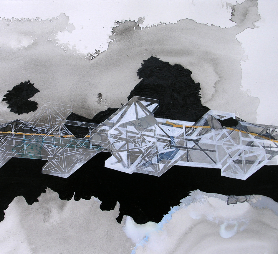  Hughen/Starkweather,&nbsp;  Requiem 11  &nbsp;(from the Bay Bridge Project), Gouache, pencil, and ink on paper, 9.25"h x 10.25"w, 2013  