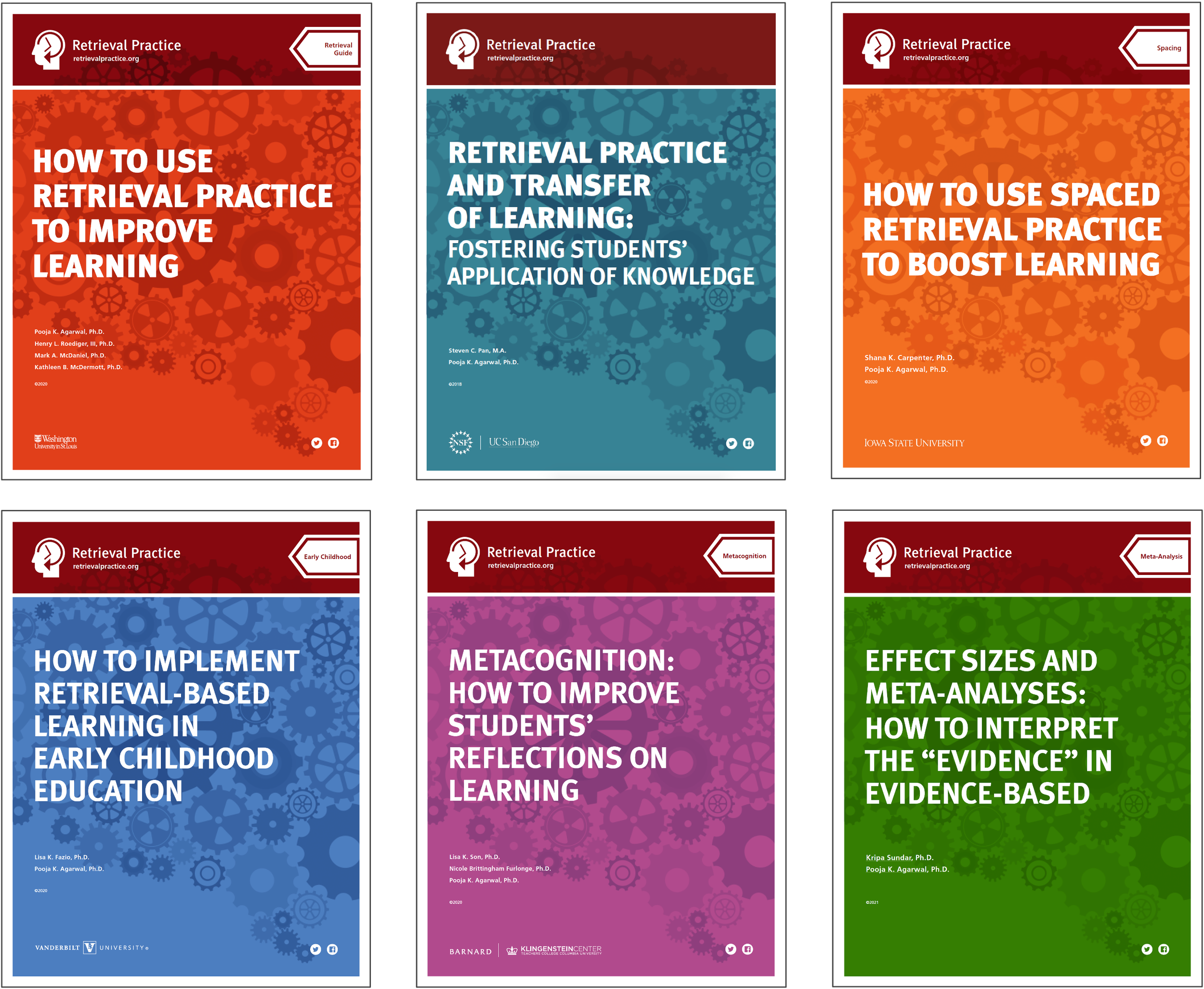 Screenshots of practice guides on the science of learning by Dr. Pooja K. Agarwal