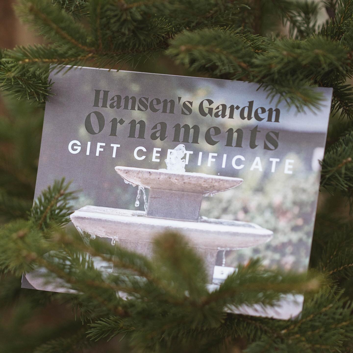Hansen's Garden Ornaments is offering GIFT CERTIFICATES this holiday season.
With values from $25 to $250, Gift Certificates are good towards any Items, fountains or custom orders at Hansen's Garden Ornaments, and do not expire.

Link in bio!! 
Also 