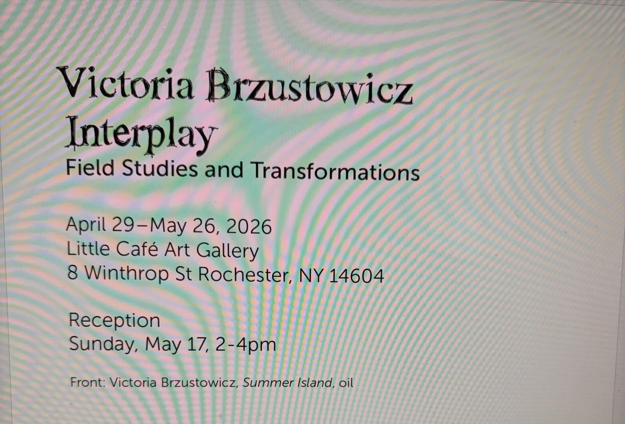 Yesterday, I hung my solo exhibition at the Little Cafe Gallery (thank you Zanne Brunner and Kirt Lapham for making it go so smoothly.). Stop by the Little through May 26. The reception will be Sunday May 17 from 2-4. I hope you can stop by!