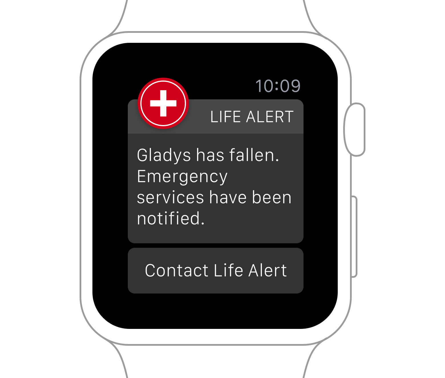 Life Alert Connect on Apple Watch Mockup