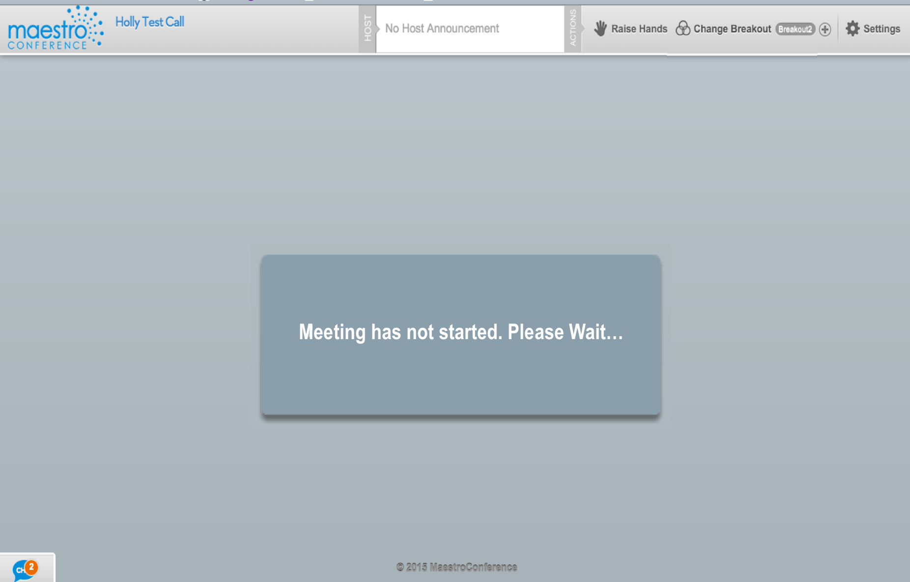 In the original application design, the message displayed to the audience and presenter if screen share is not properly activated.