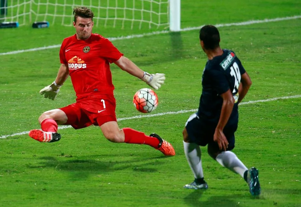 Team Wellington goal keeper, Scott Basalaj.
