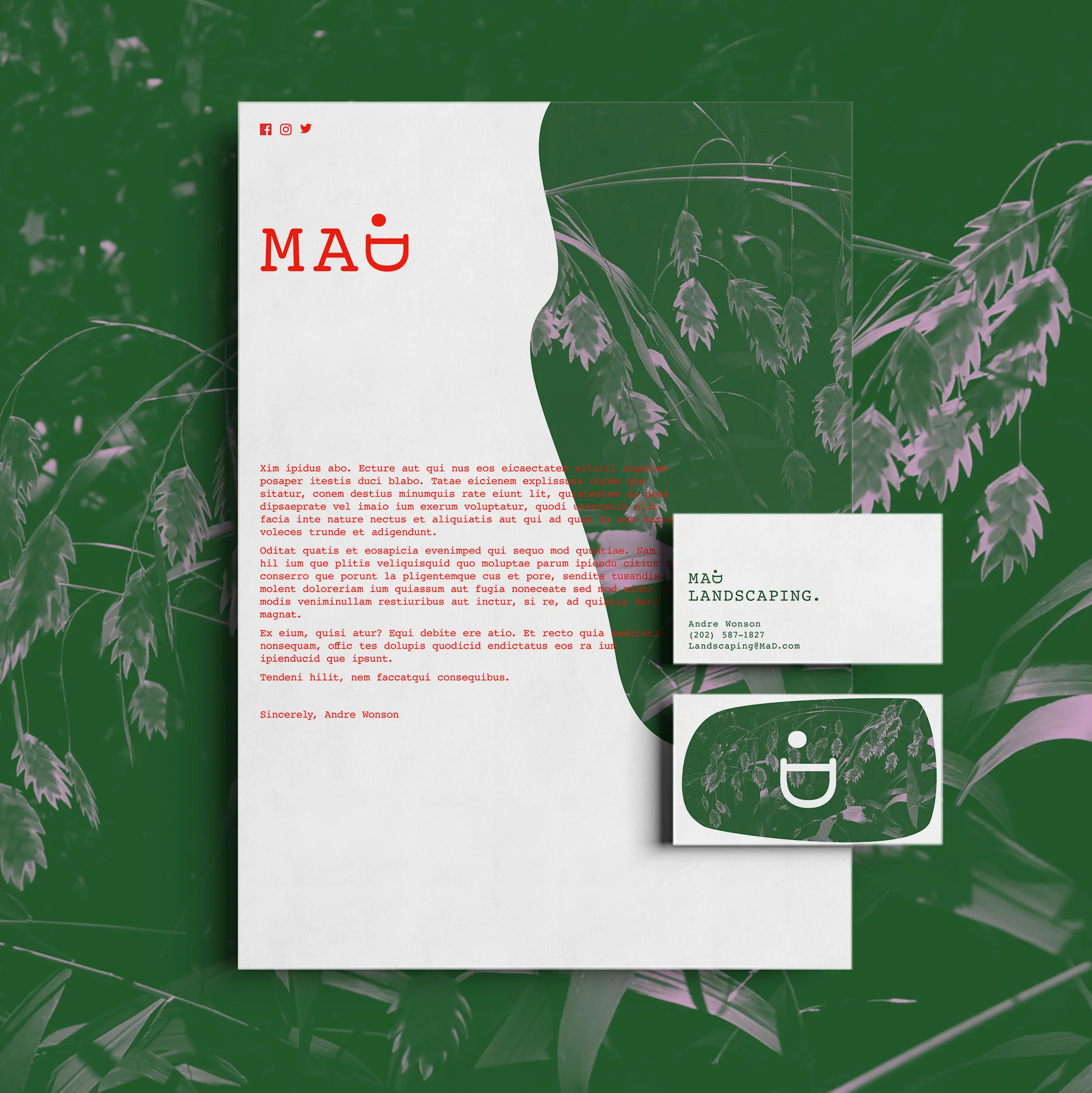 Option 2 Flyer and Landscaping Business Cards