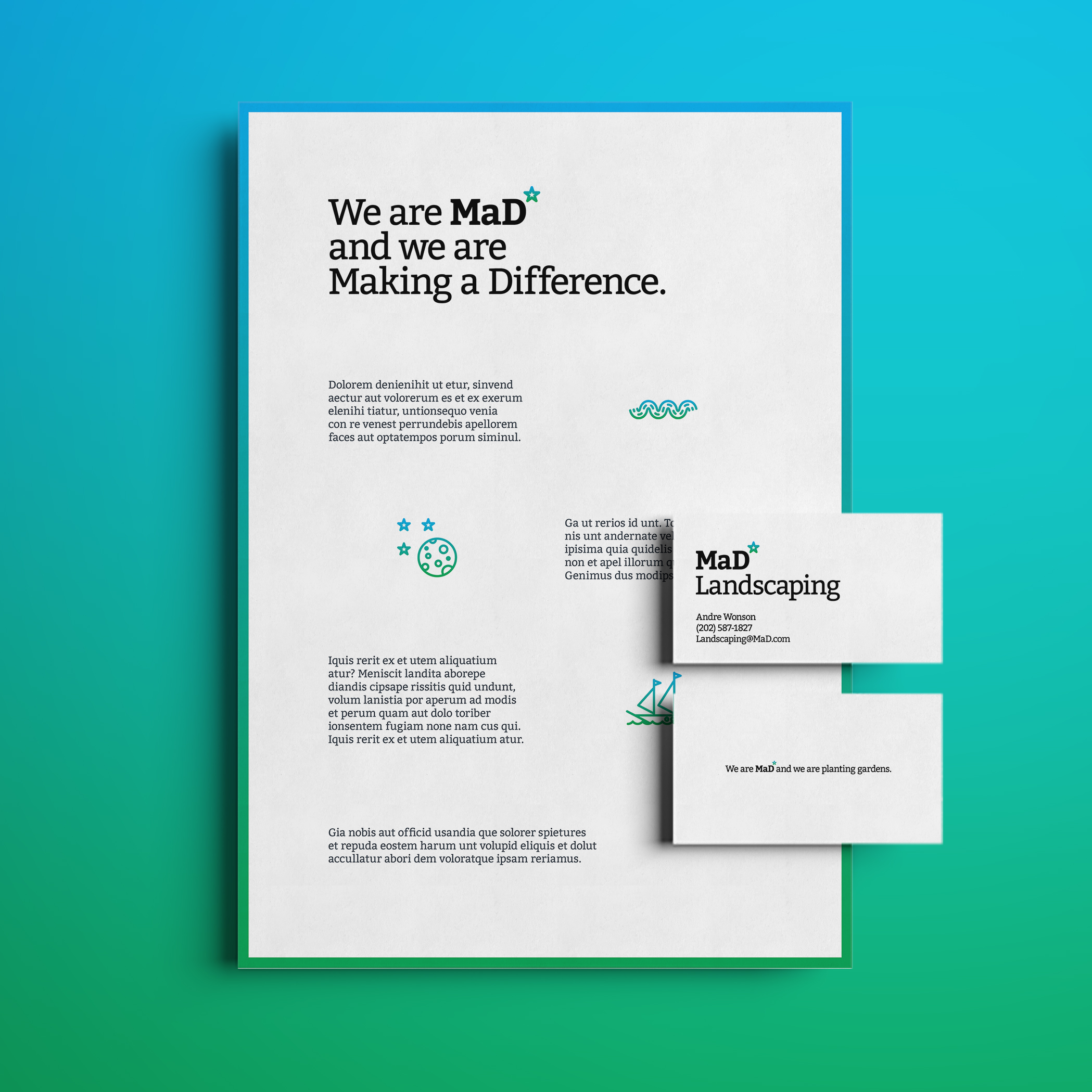 Option 1 Flyer and Landscaping Business Cards