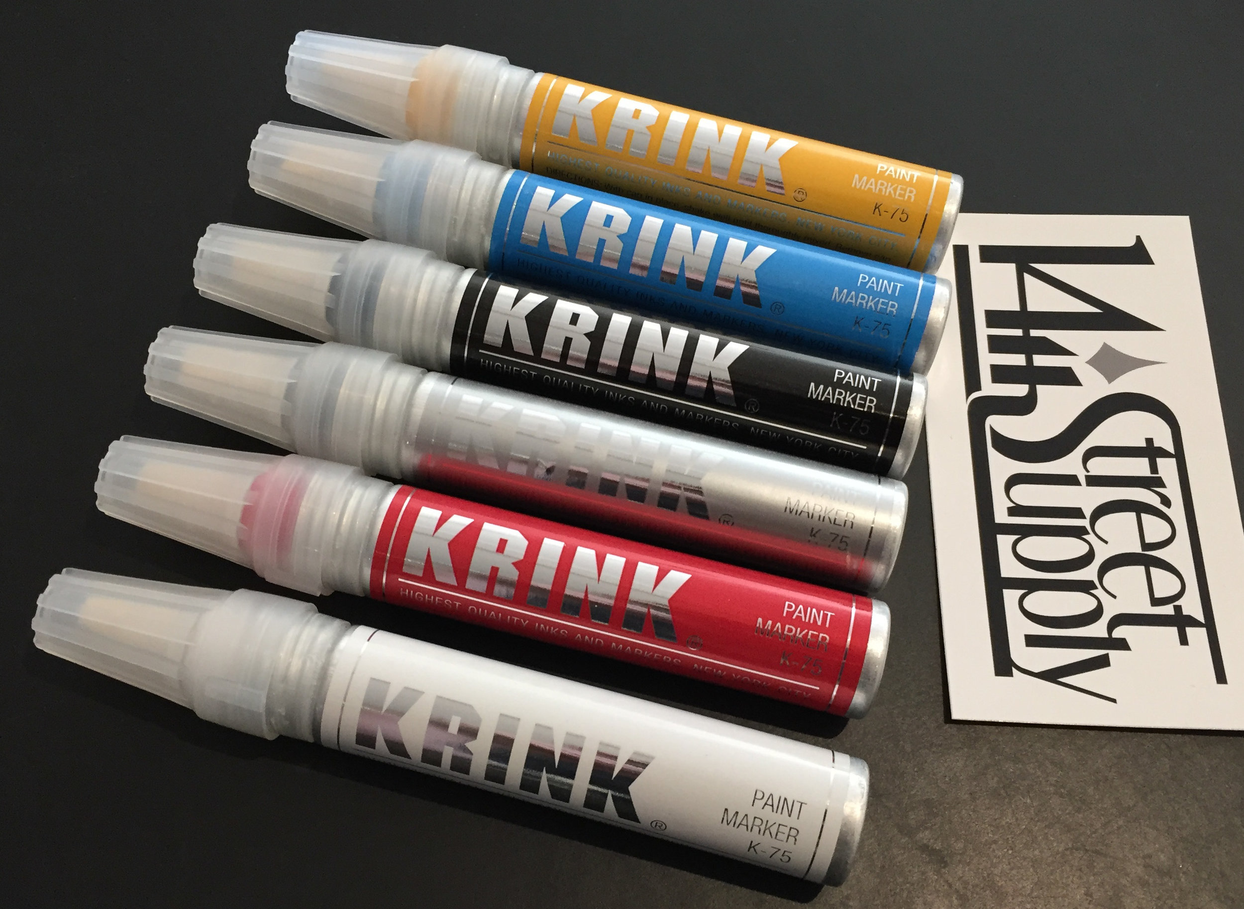 Krink K-75 Alcohol Paint Markers Set of 6, 7mm Chisel Tip