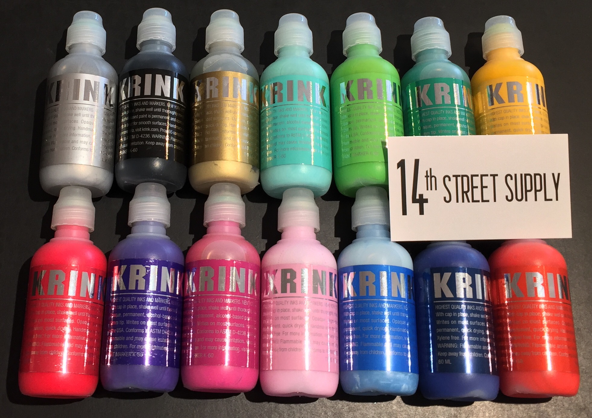 Krink krink paint marker 4-pc white set - graffiti markers pack of 4  includes k-60 mop - k-66 ball-point - k-42 bullet-tip - k-75 c