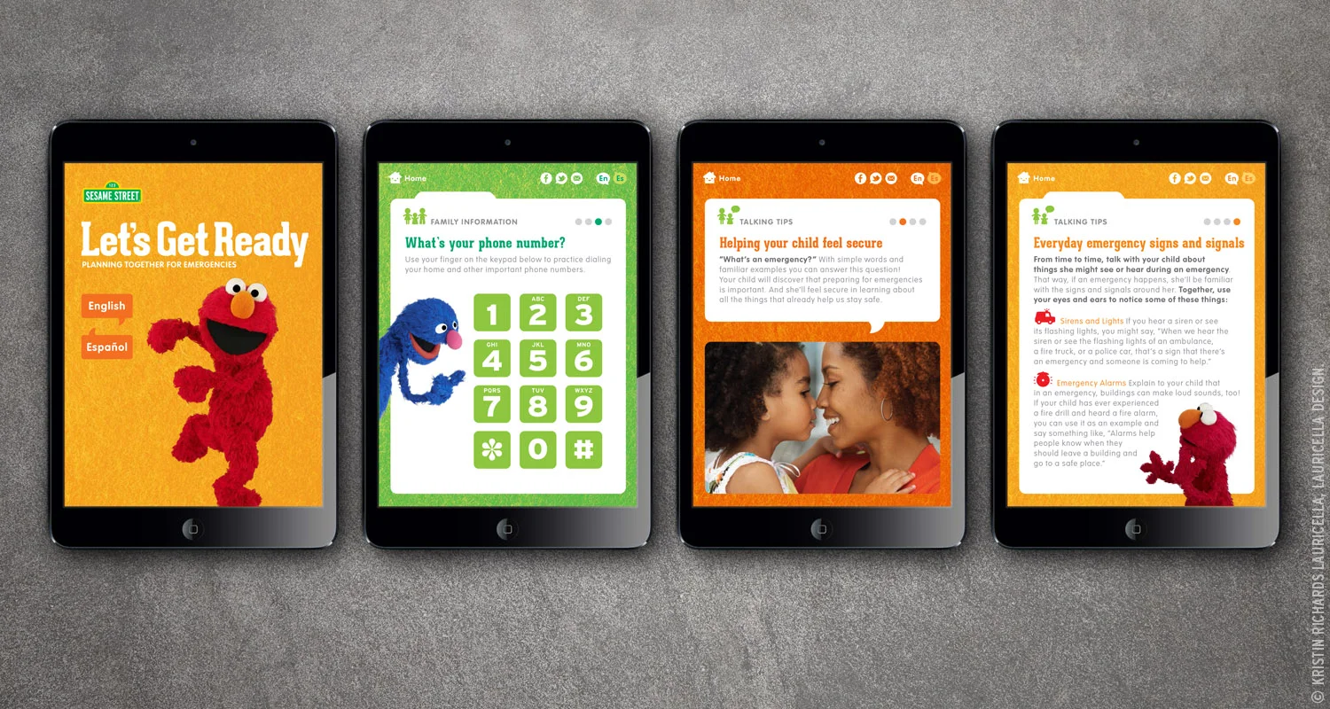 Emergency Preparedness "Let's Get Ready" app screens