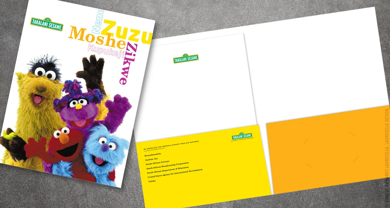 Press Kit Folder and Letterhead for "Takalani Sesame" (Sesame Street South Africa)
