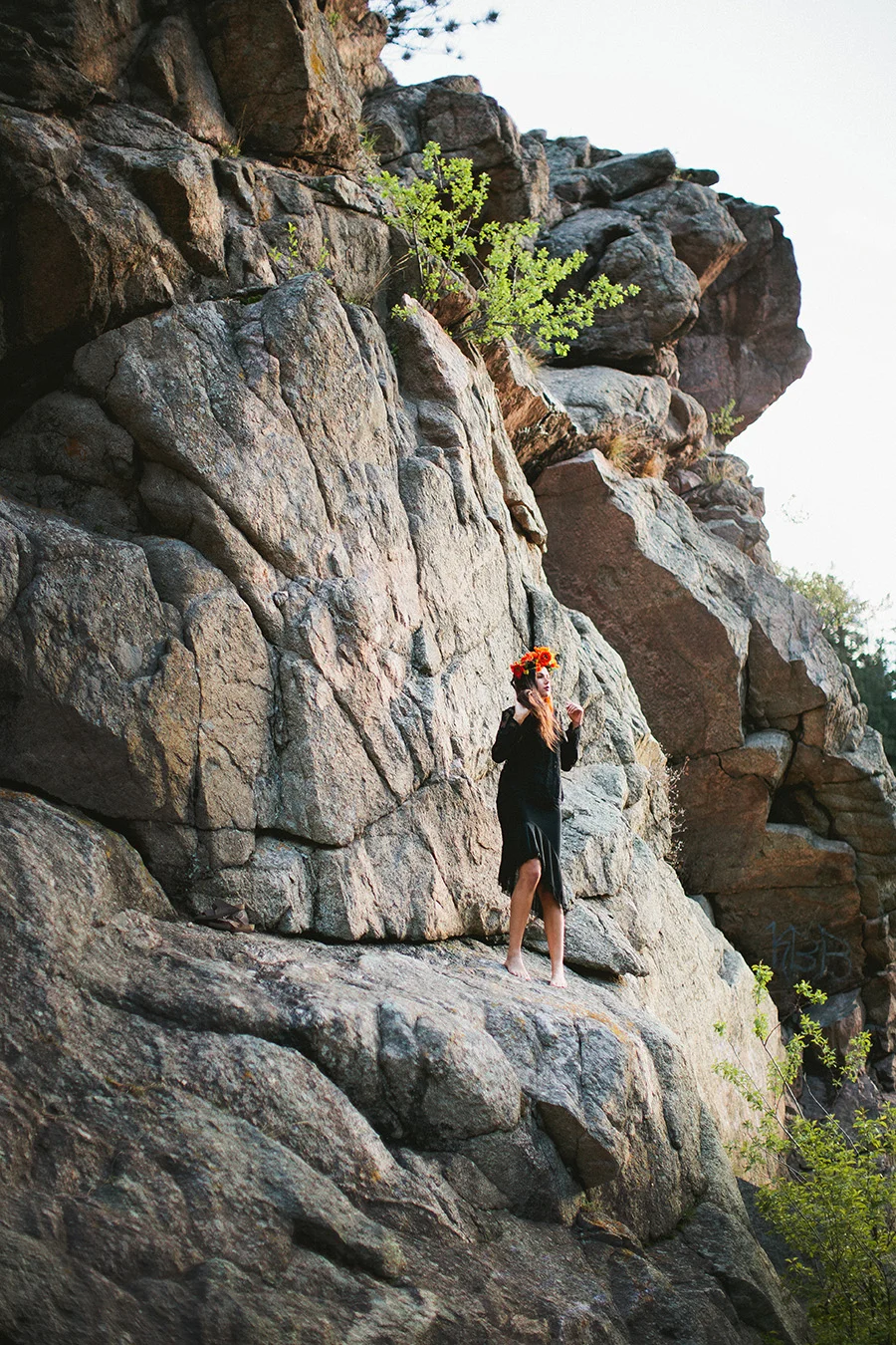 Some people who saw this set on Facebook were worried about Tess' safety. No worries, guys, I would never ask clients to do anything reckless or unsafe. We were only about 3 feet off the ground, but I wanted it to look more dramatic, so I scrambled up onto the rocks with her and then changed my angle to make it look more like a cliff. This is another one where we were just randomly off to the side of the road.