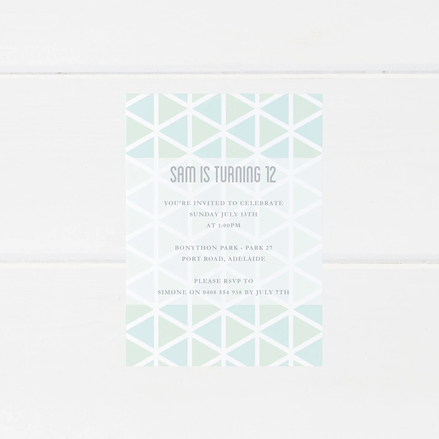 Geometric Invite - Boys