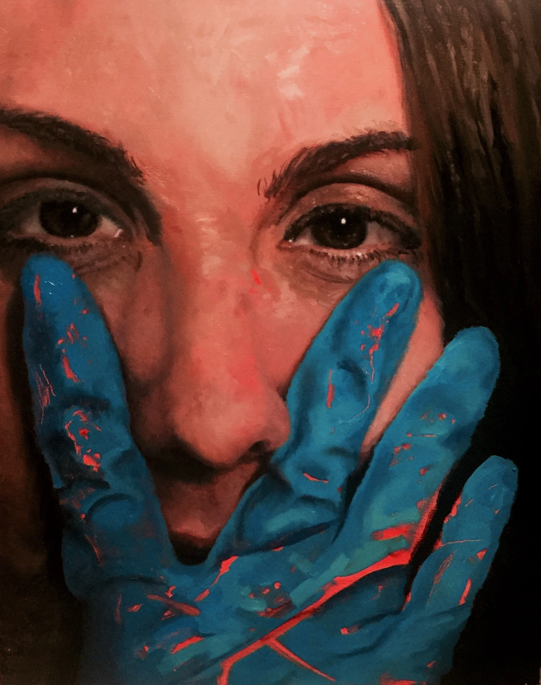 "Blue Glove", Oil on Canvas, 30" x 40", 2017