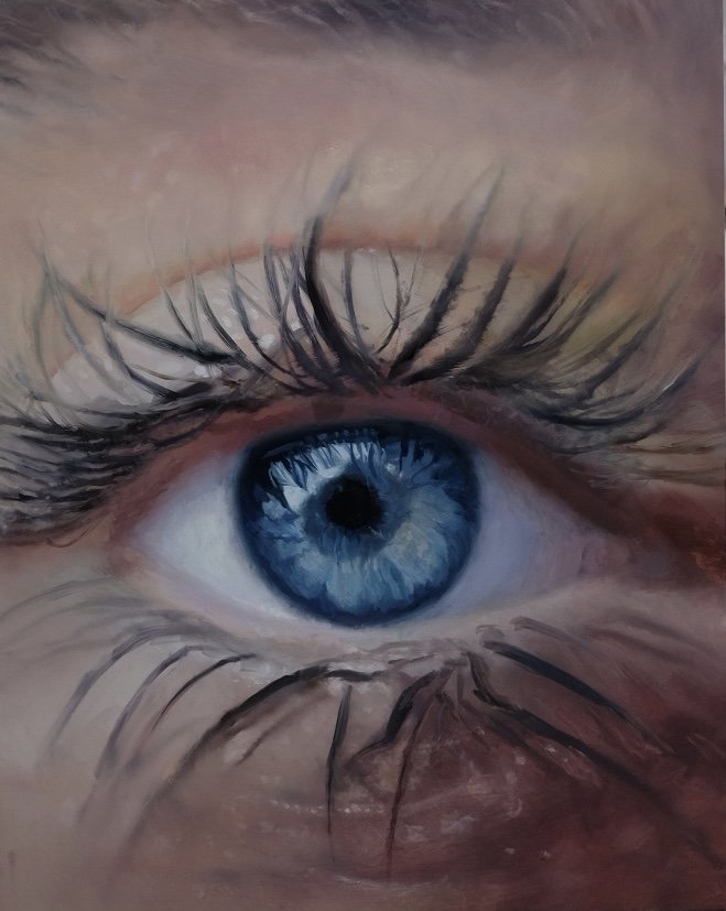 "Blue Eye", Oil on Claybord, 16" x 20", 2025