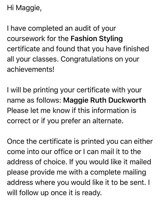 It&rsquo;s really happening y&rsquo;all. I am finished with the program at FIT that I started on my birthday in 2016. I thought I&rsquo;d just take one class and that&rsquo;d be it. Instead I stuck with it. I&rsquo;ve learned a lot from excellent ins