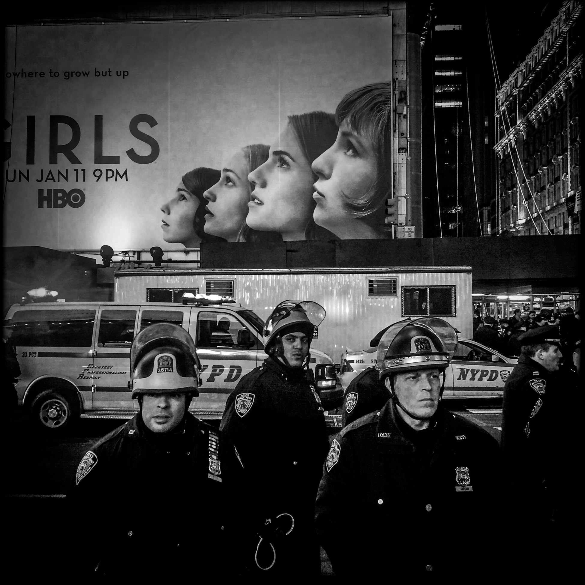 Police Monitor Black Lives Matter Protest, Times Square, 2014