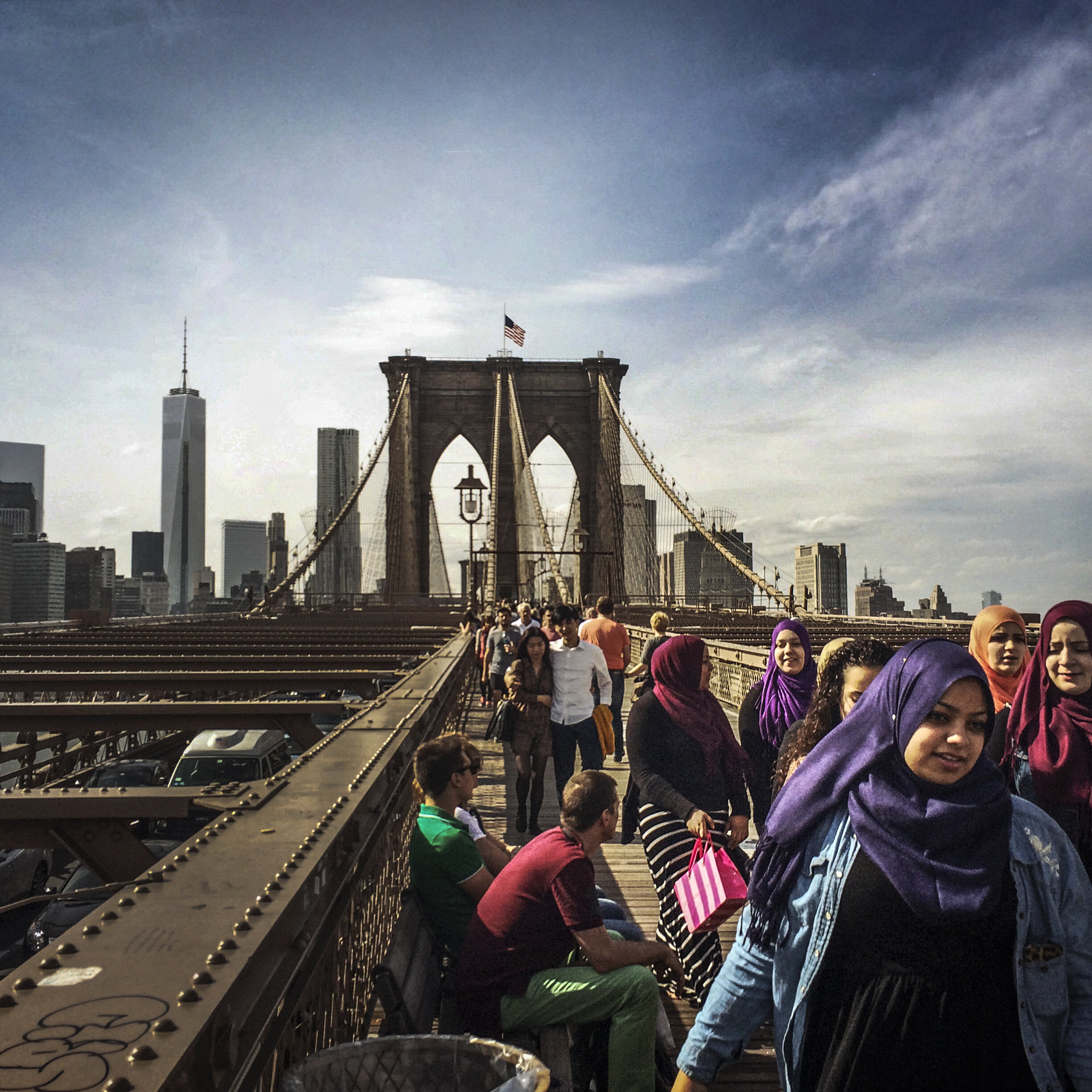 Crossing the Brooklyn Bridge, 2014