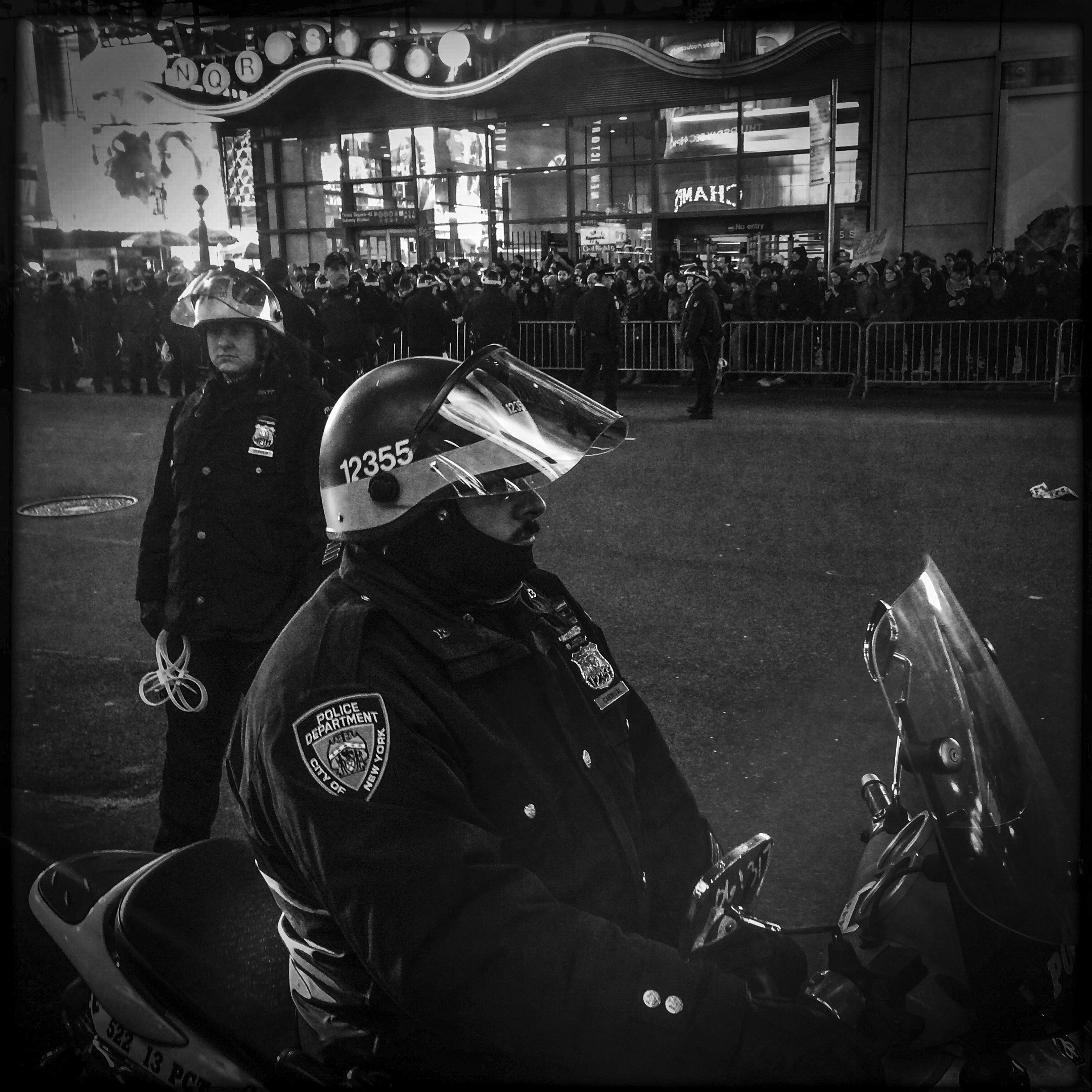 Police Monitor Black Lives Matter Protest, Times Square, 2014