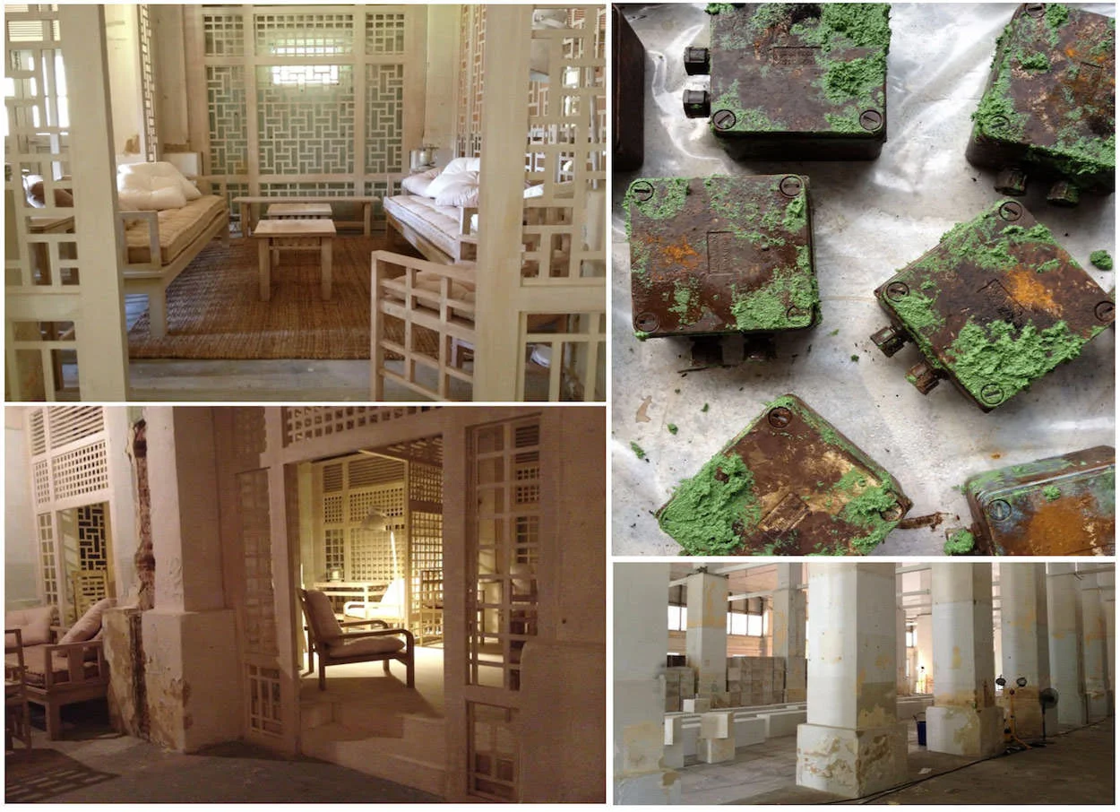 CHANEL catwalk SS2014, Lowen Cluster, Dempsey hill, Singapor - Painting decoration wall, furniture by Elsa Jeandedieu