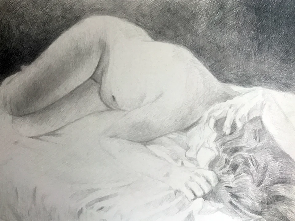 Helplessly Hoping 11" x 14" Pencil on Clayboard