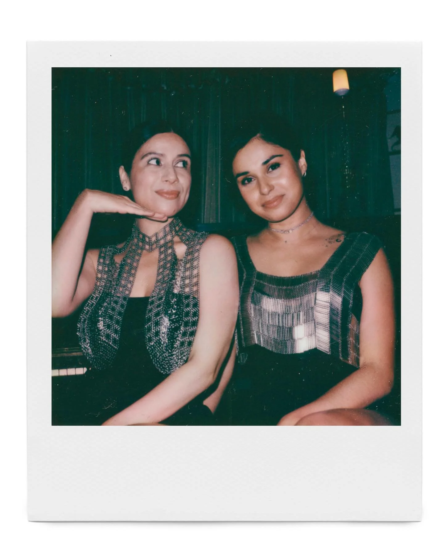 Metal mesh &amp; main character energy ✨⛓️

* Nadine is wearing the chaintrails shawlace 
* Chaebae is wearing the wearing the high-low sheen swayed shawlace 
* Bianca is wearing the O Ring 2-Way Bra/Belt as a belt 

All are available for purchase ~ 