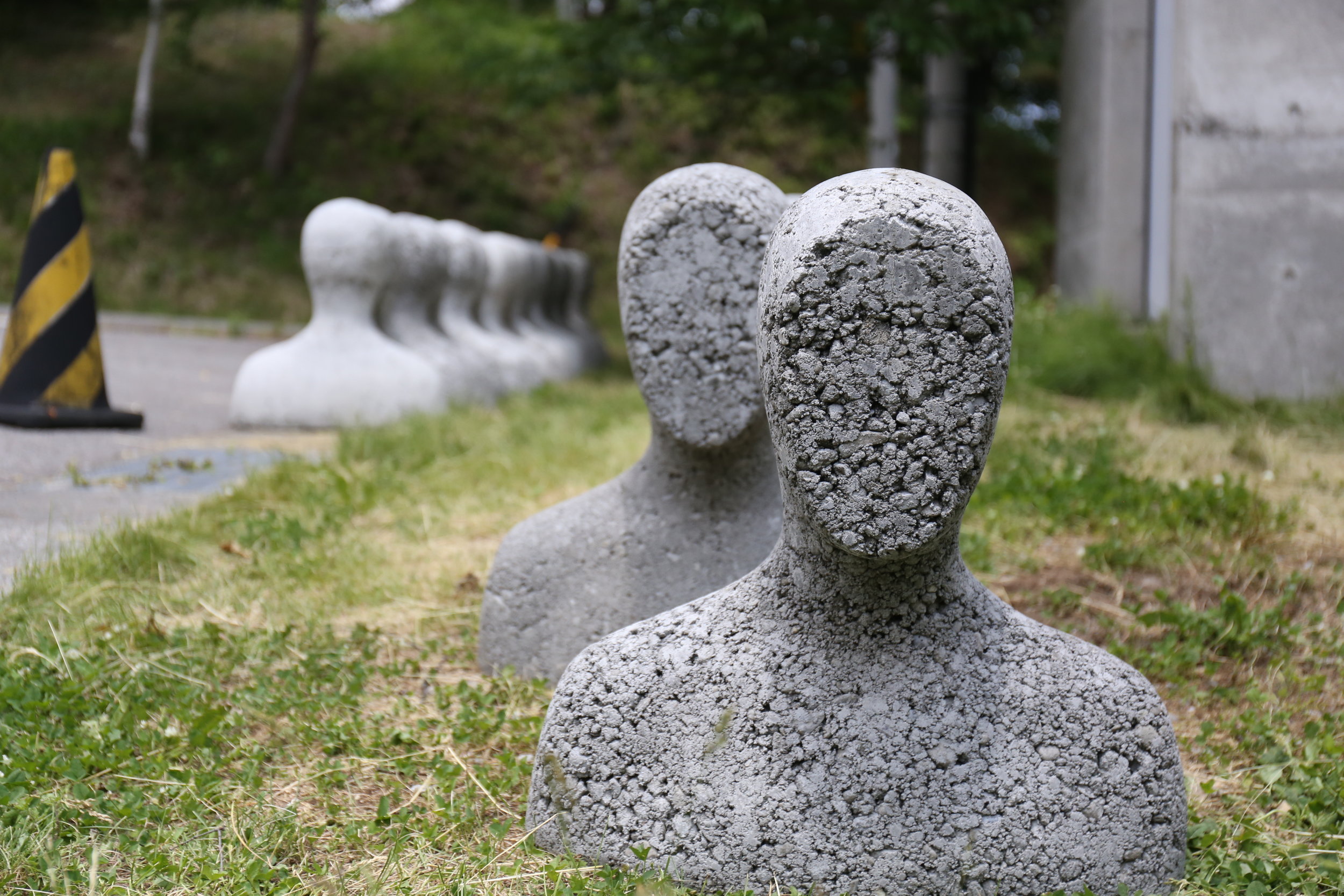 Concrete castings waiting to be installed