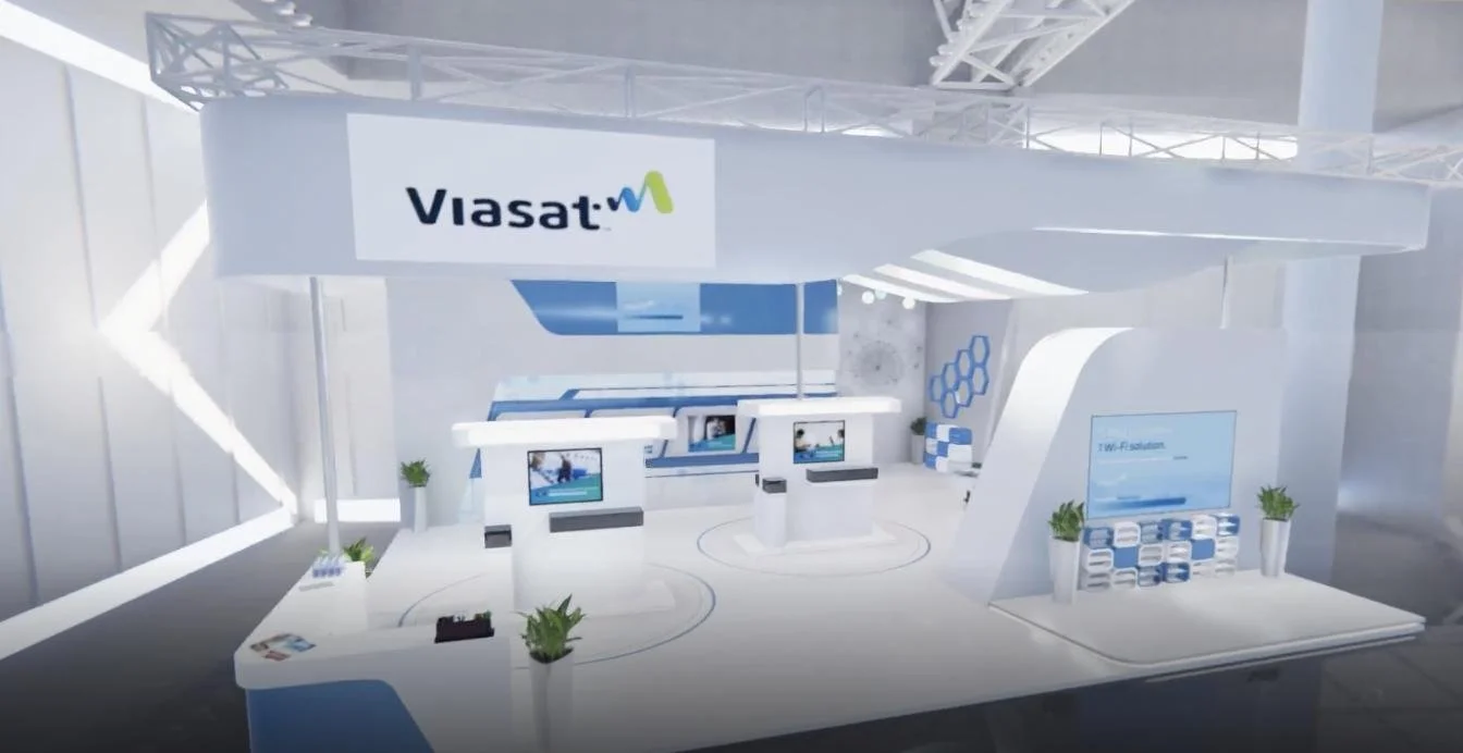  European Business Aviation Convention &amp; Exhibition trade show booth set up. 