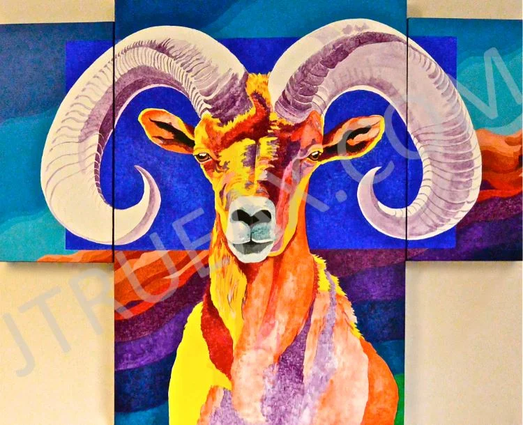    BIG Horn Sheep    44" x 36" | Acrylic on 3 canvases | [Unframed]   SOLD  