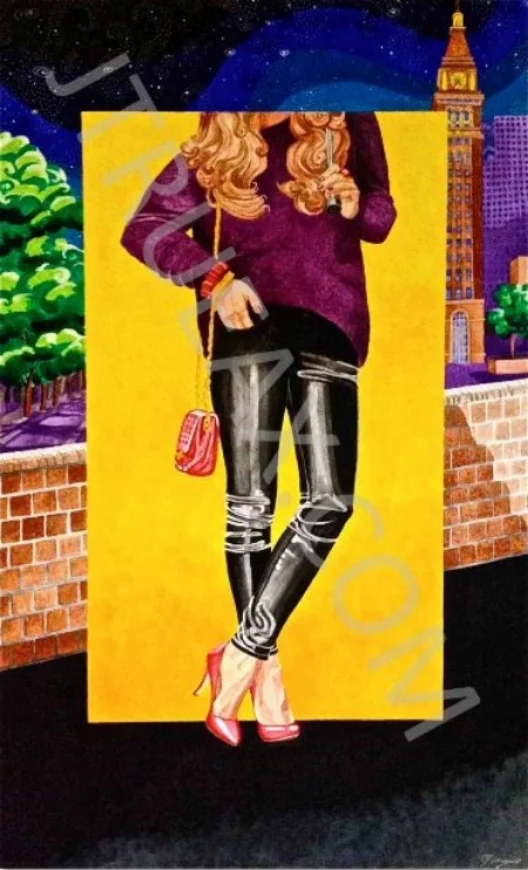    Red Shoes    32" x 50" | Acrylic on canvas | [Framed]  $1,520.00 + Shipping &amp; Handling   