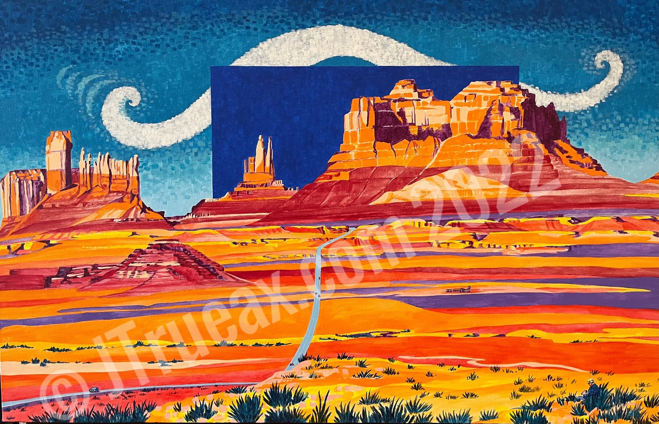   The Road to Monument Valley   48 x 30” Acrylic on Canvas I Unframed   SOLD  