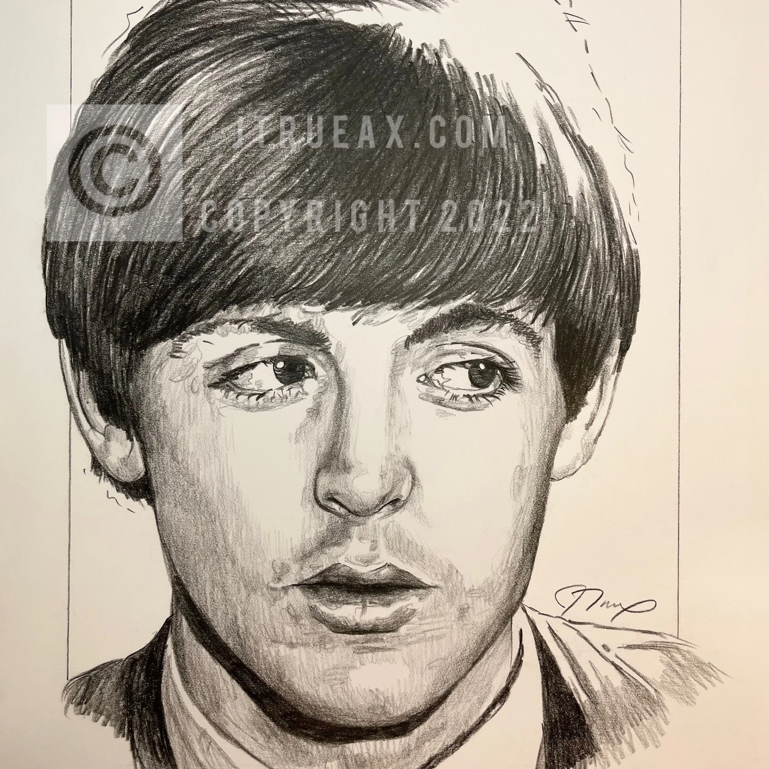   “Paul McCartney”   13 x 16” I Graphite on Paper I Framed original Drawing  “Icons of Music” limited series  $210.00 + Shipping &amp; Handling   Original Only (No prints available)  