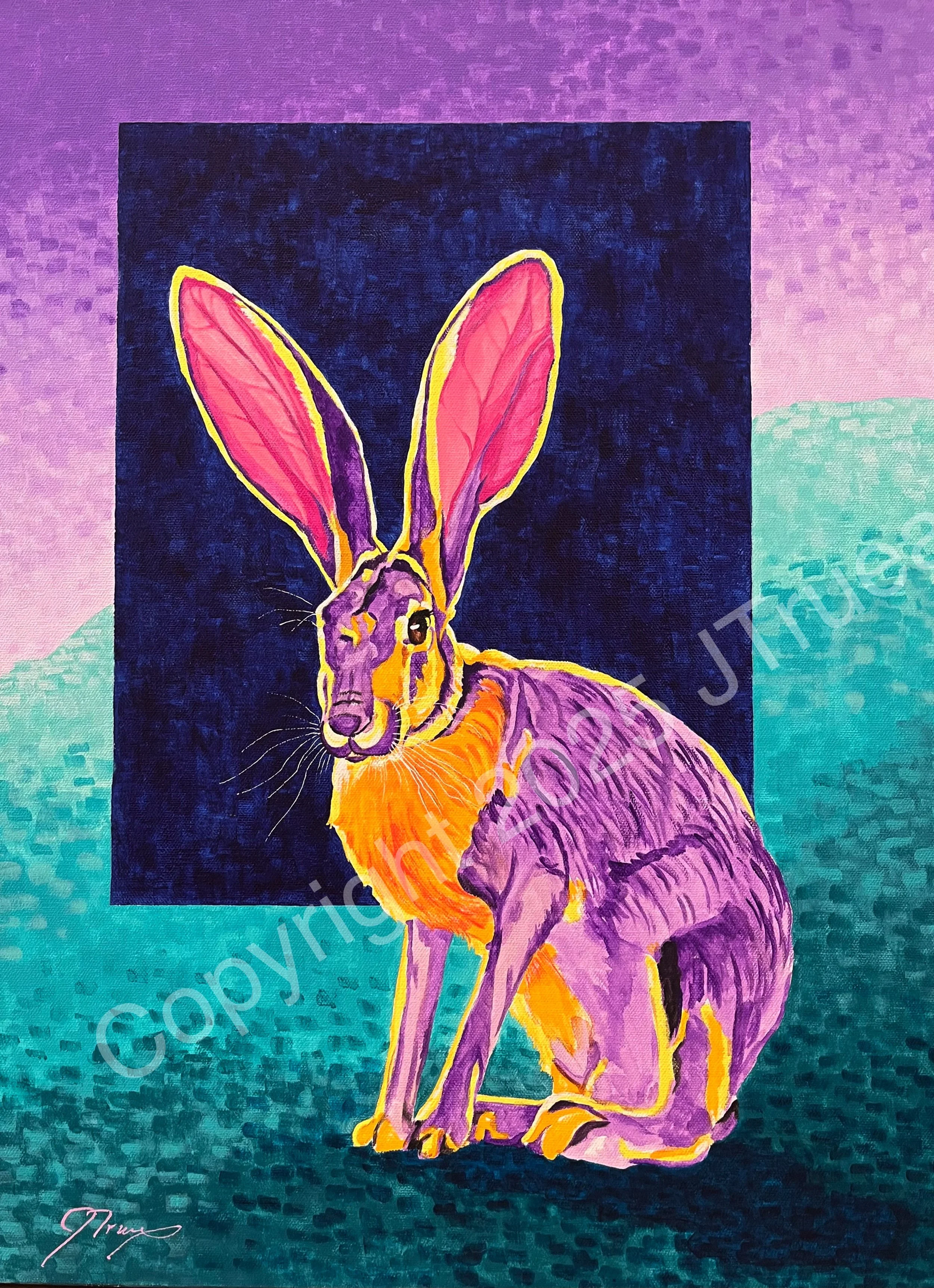   Jackrabbit   18 × 24” I Acrylic on Canvas I Unframed  $850.00 + Shipping &amp; Handling   