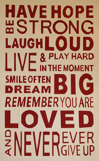 The sign on the wall as you enter the Student Centre
