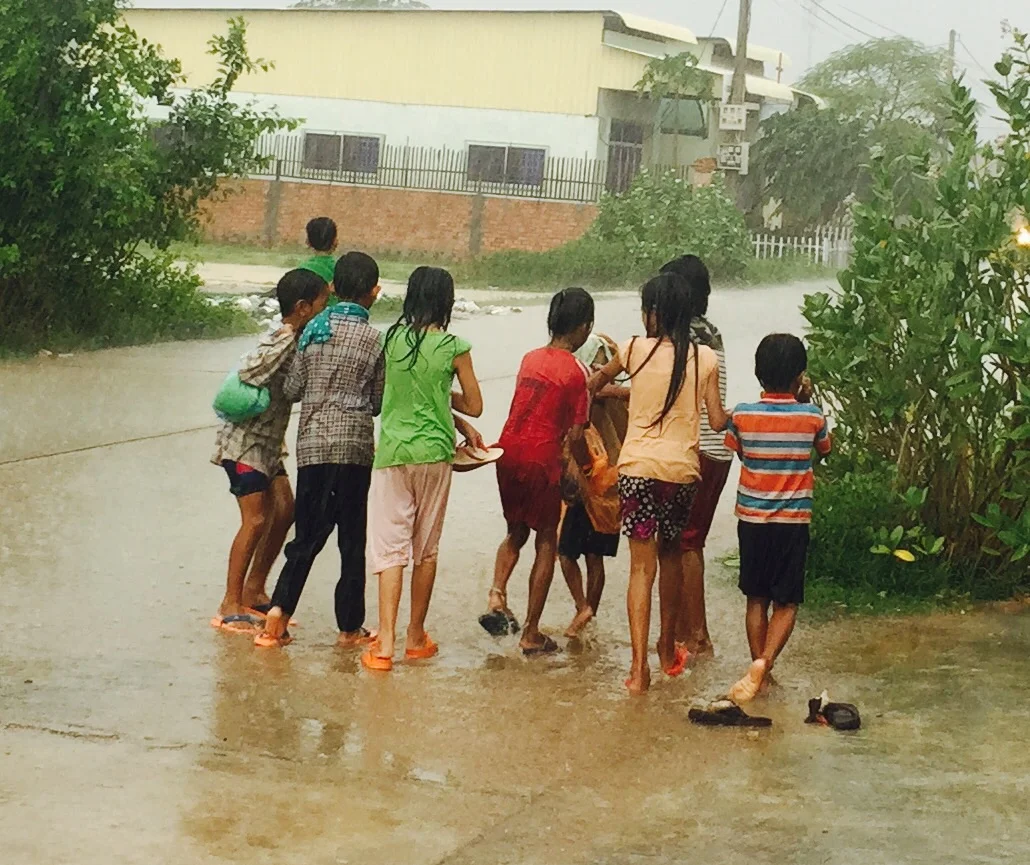 Wet kids running home with their soy milk. Thanks again Entrust for sponsoring us!