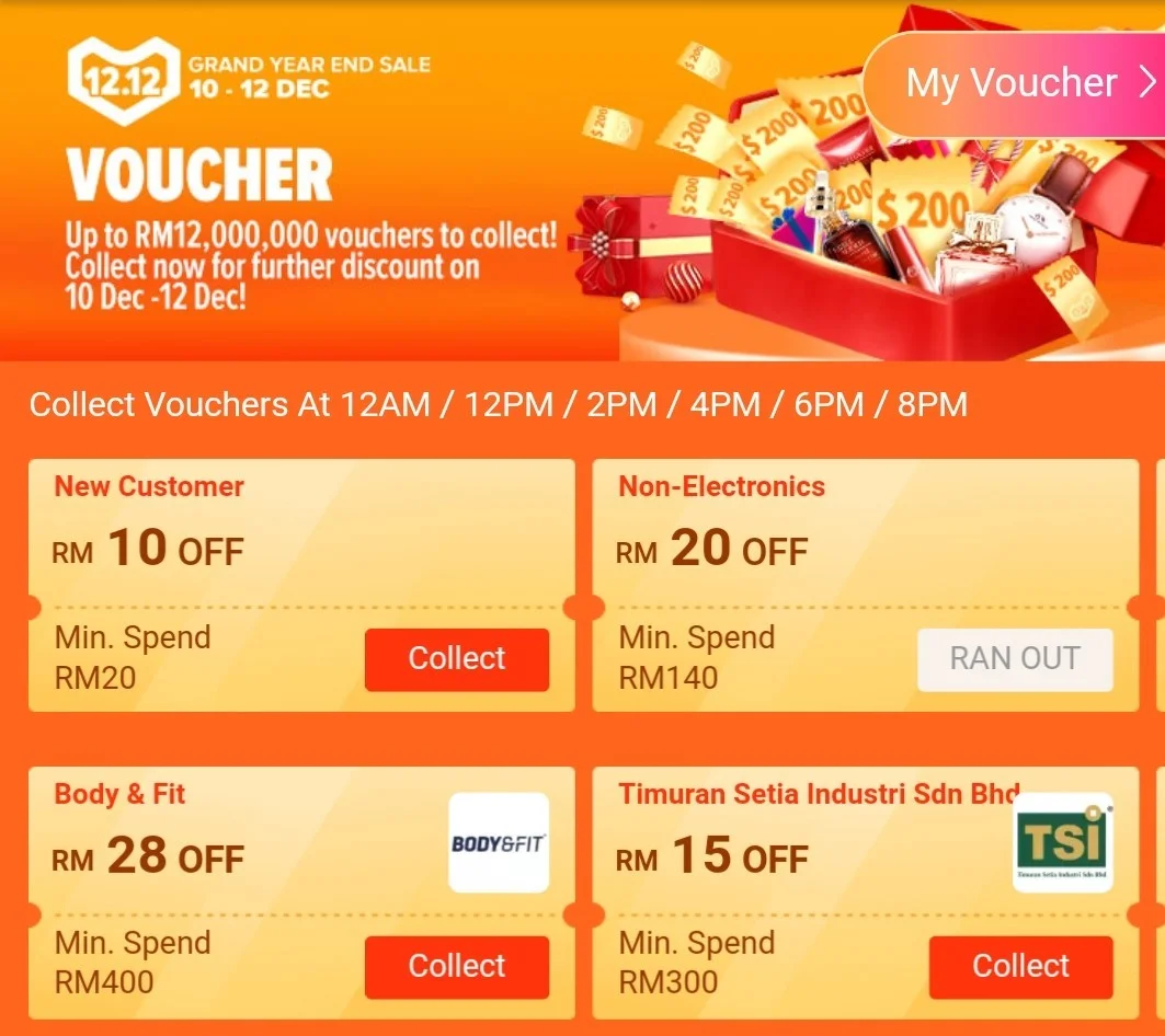 Example of Lazada’s gamified promotions and vouchers.