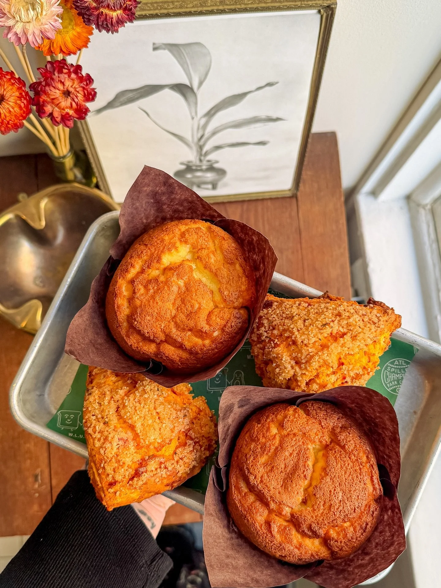 You&rsquo;re going to see these all next week&hellip;.

We&rsquo;ve got new pastries hitting the field on Monday 👇

Madeleine muffin: strawberries + cream, light, fluffy, screams Summer.

Tomato cotija scones: sweet + savory, rosemary sugar finish, 