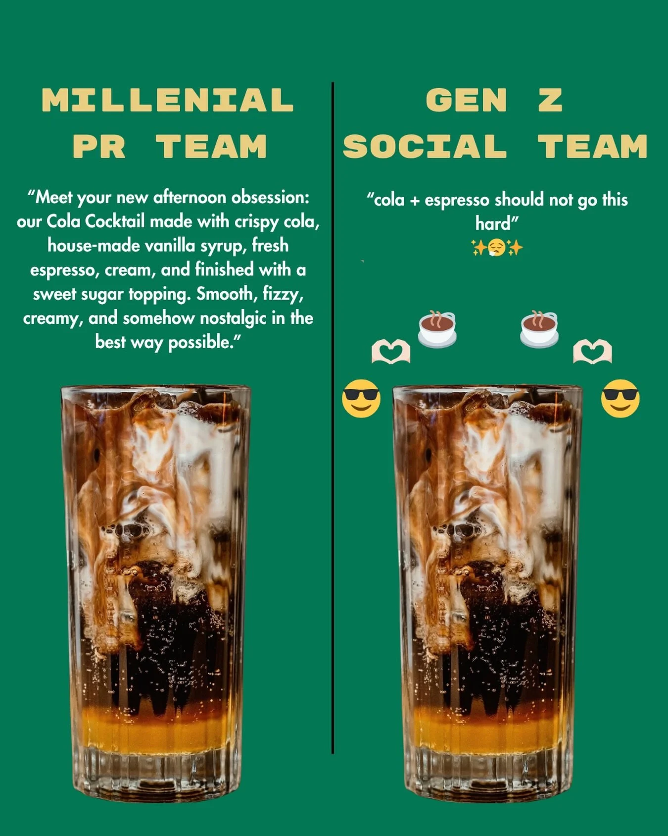 No matter how we word it, the answer is still:
order the cola cocktail. 😎