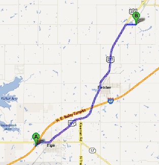 Directions from the south, after you get off at exit 53 of I-44