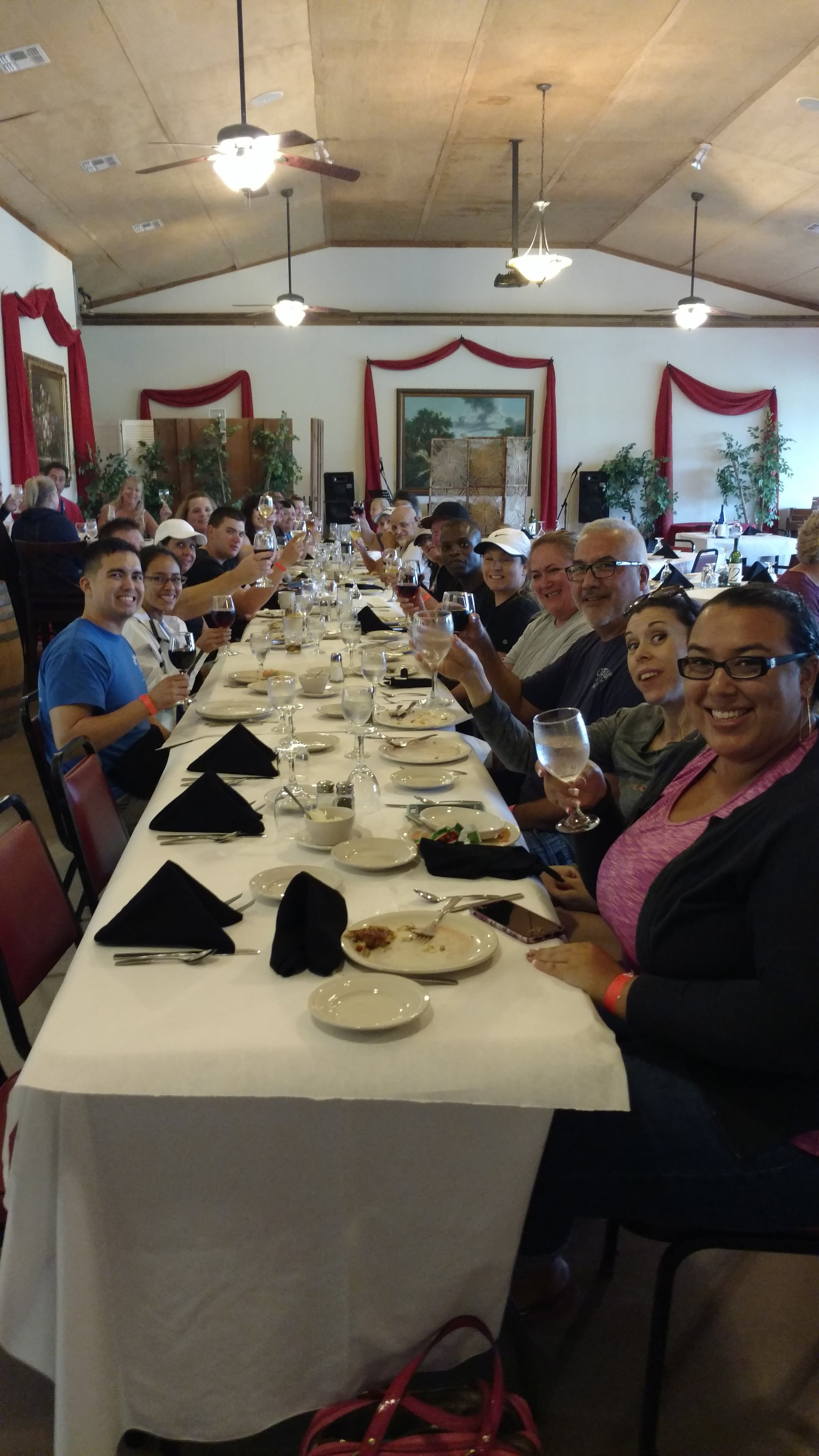 Because the sky opened up as soon as we finished the harvest, we served brunch in the dining room!