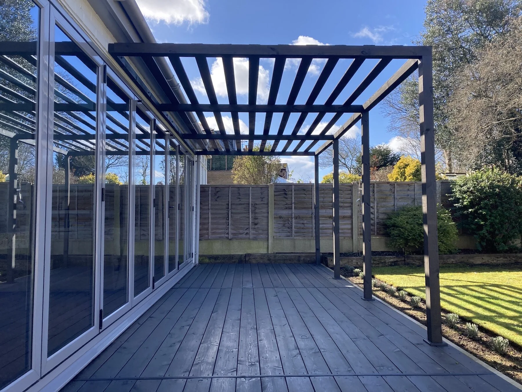 Create a shaded outdoor space for Spring-Summer with our Lean-To Pergola