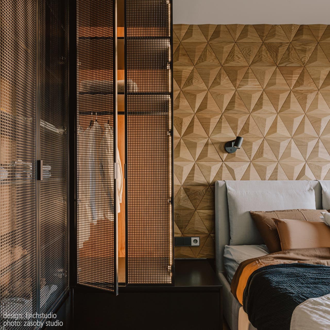 3D Decorative Wall Panelling in hotel bedroom interior