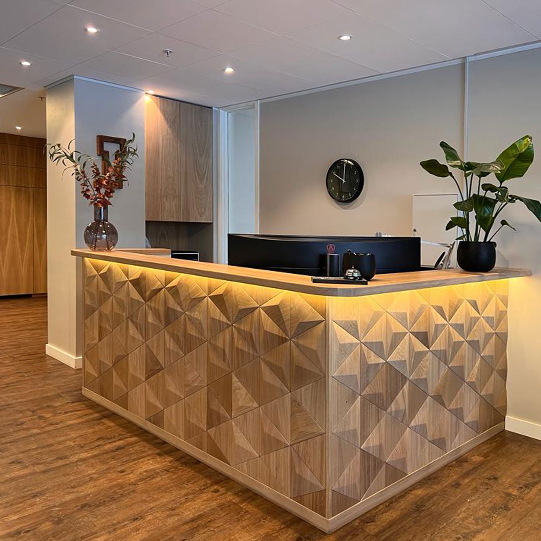 3D Decorative Wall Panelling for hotel reception desk