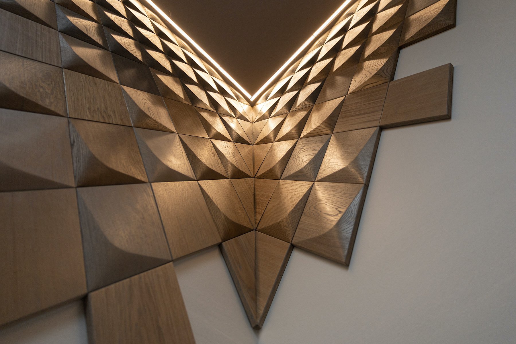 3D Decorative Wall Panelling LED lighting