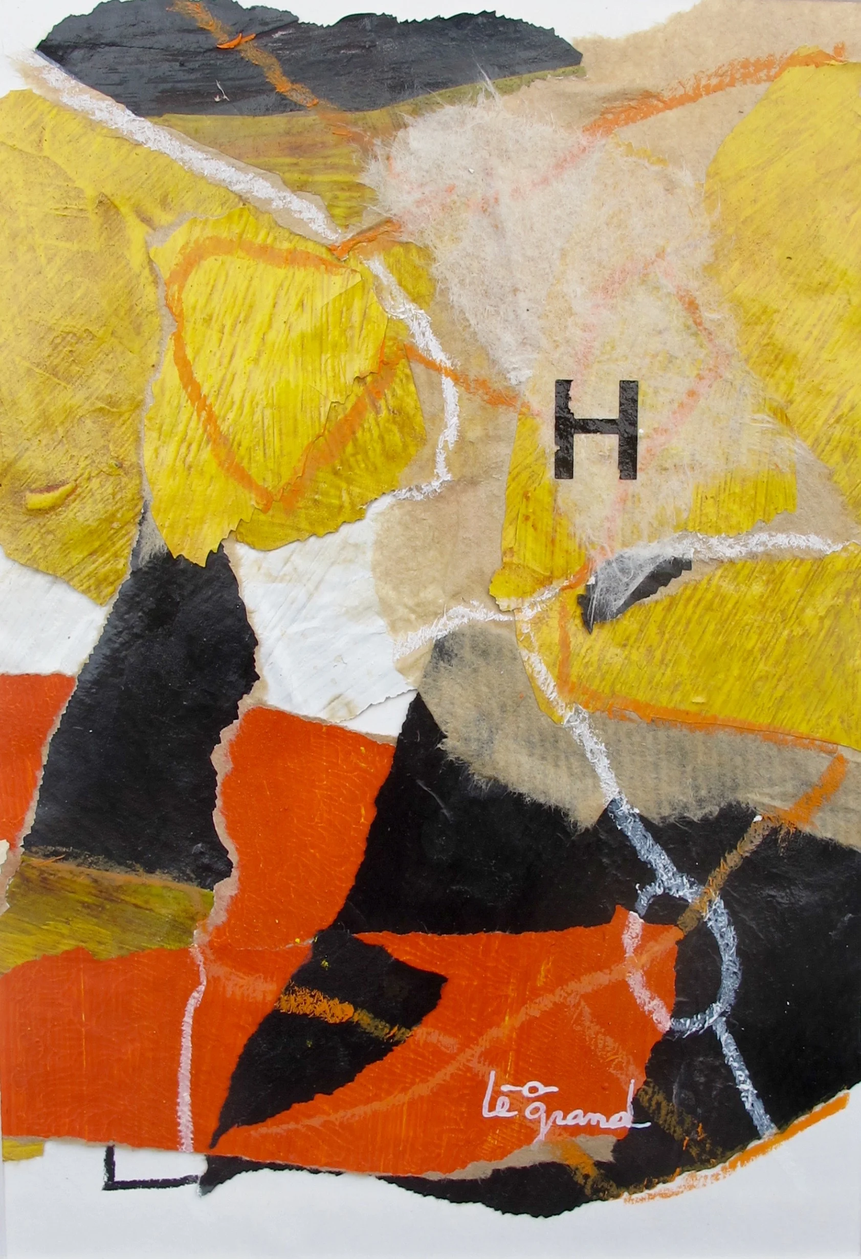 " H " 20 x 15 cm , collages