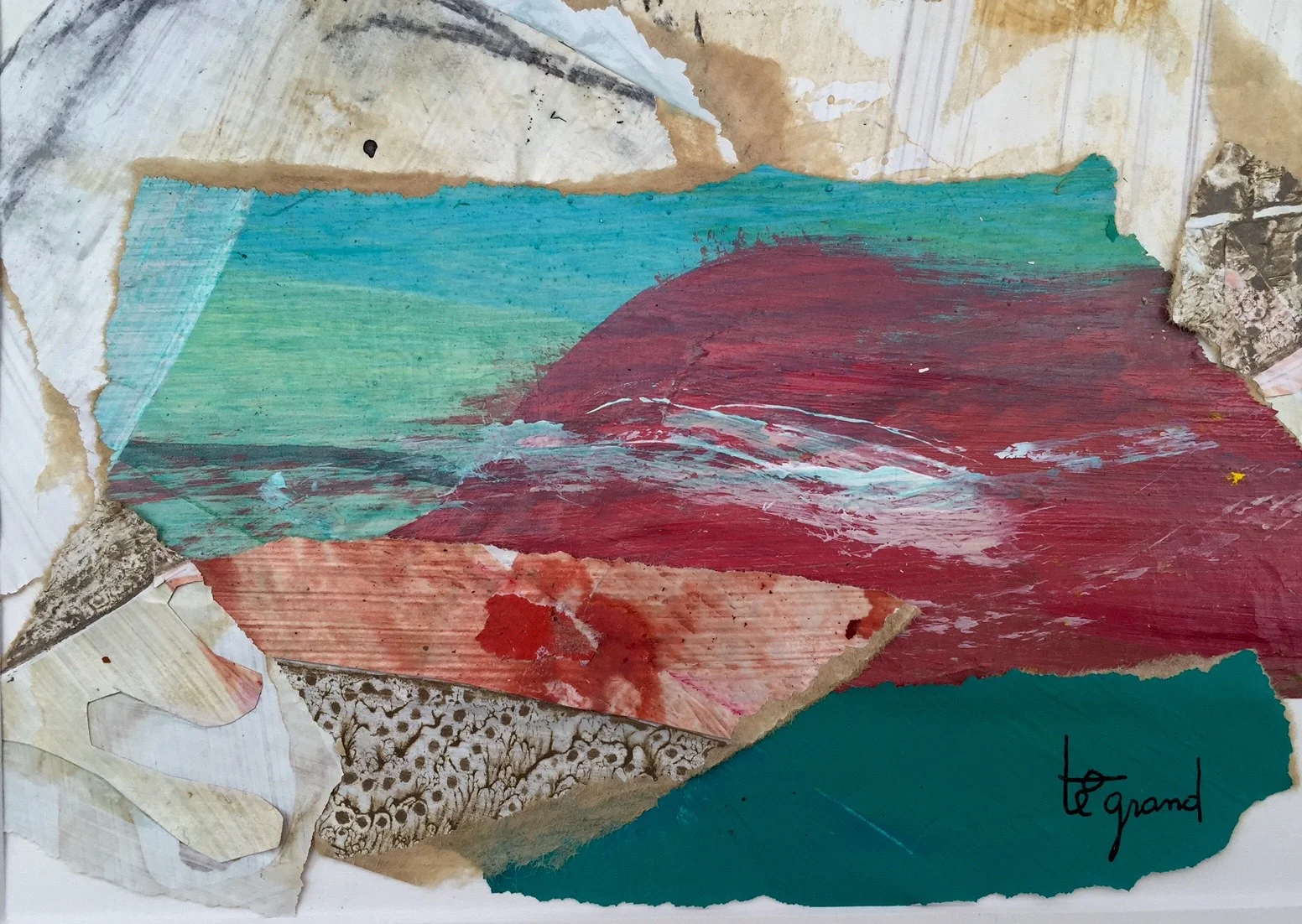 " rochers " 20 x 15 cm , collages