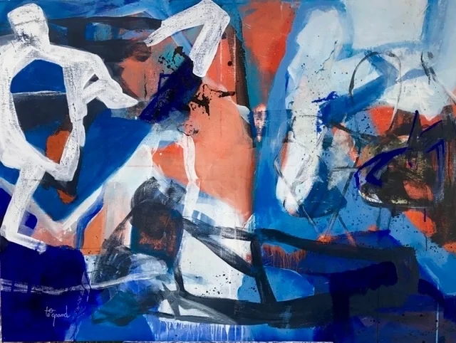 " JE VEUX PARTIR EN HAUTE MER " 97 X 130 cm acrylique